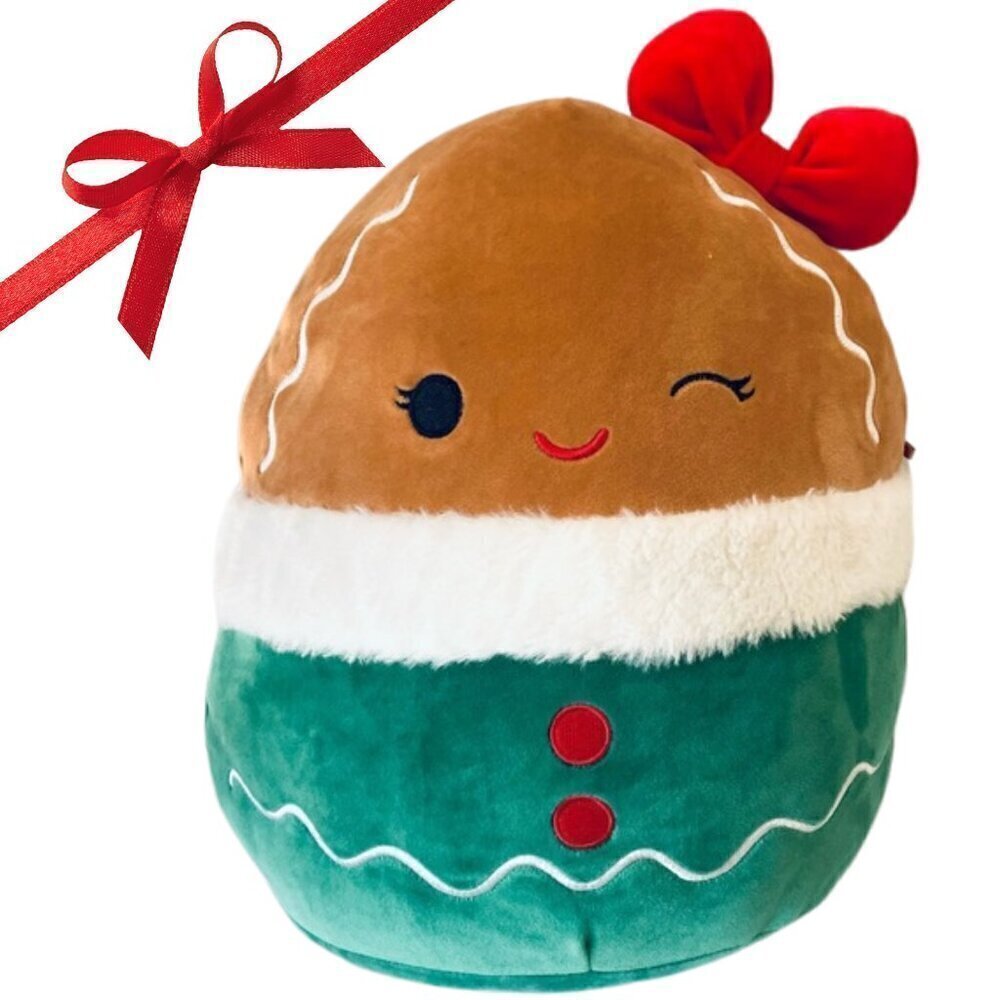 14" Squishmallows - Gina the Gingerbread with Bow (Christmas Holiday Plush)